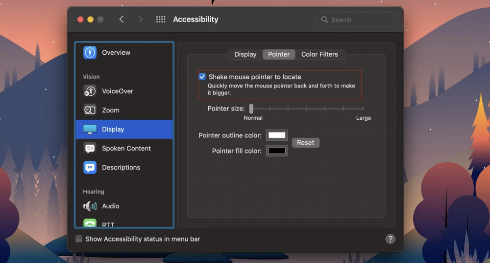 Lắc con trỏ để định vị máy Mac