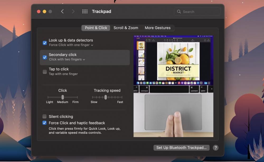Thay đổi tốc độ theo dõi MacBook