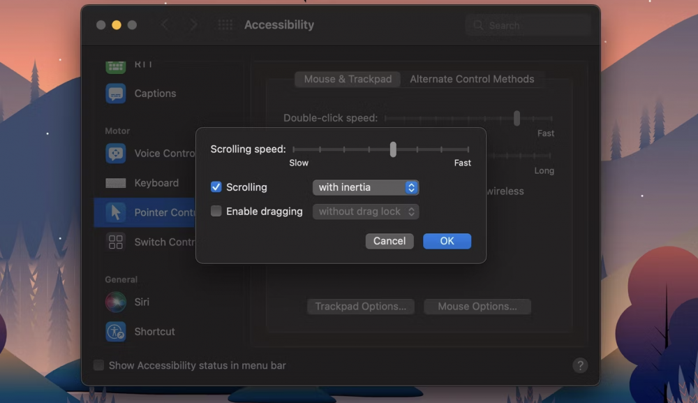 Thay đổi tốc độ cuộn trên Mac