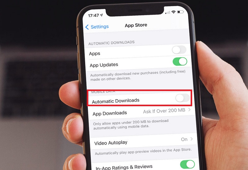 Tắt chức năng Tự động tải xuống trên iphone 
