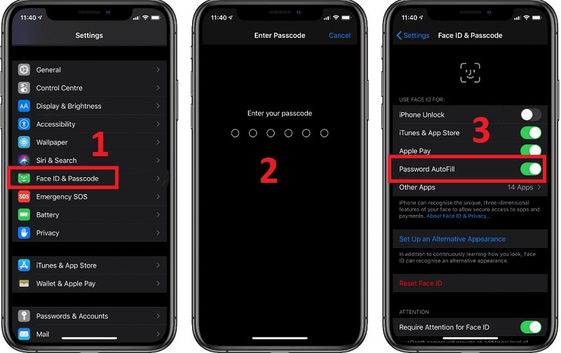 Tắt chức năng xác minh bằng Face ID trên iphone 