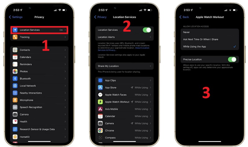 Giới hạn quyền truy cập dữ liệu vị trí trên iphone 