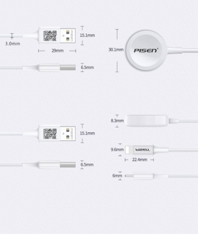 Cáp sạc Pisen iWatch 2 trong 1 Lightning