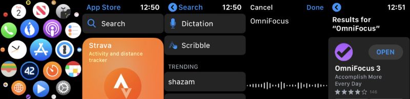 Tìm kiếm ứng dụng trên App Store của Apple Watch 