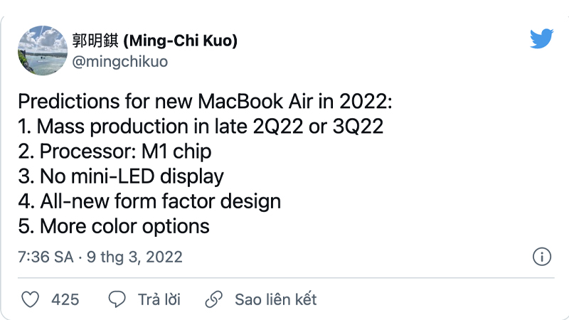 Tin đồn của Ming-Chi-Kuo