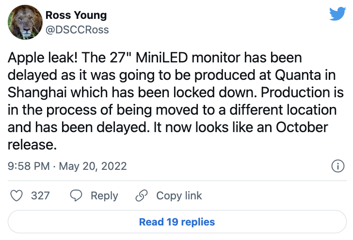 Tin đồn Ross Young về màn hình 27 inch