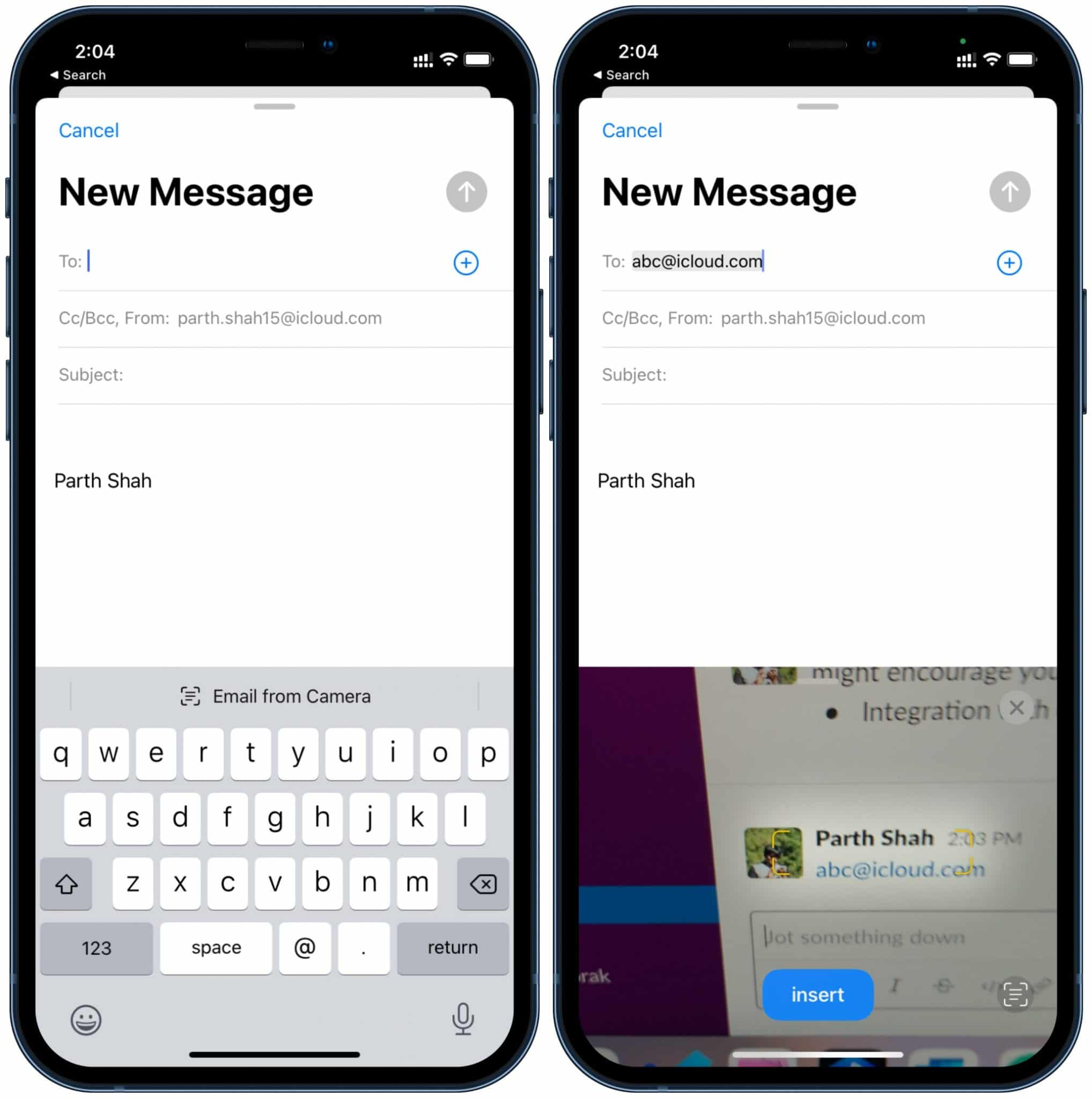 Email từ máy ảnh