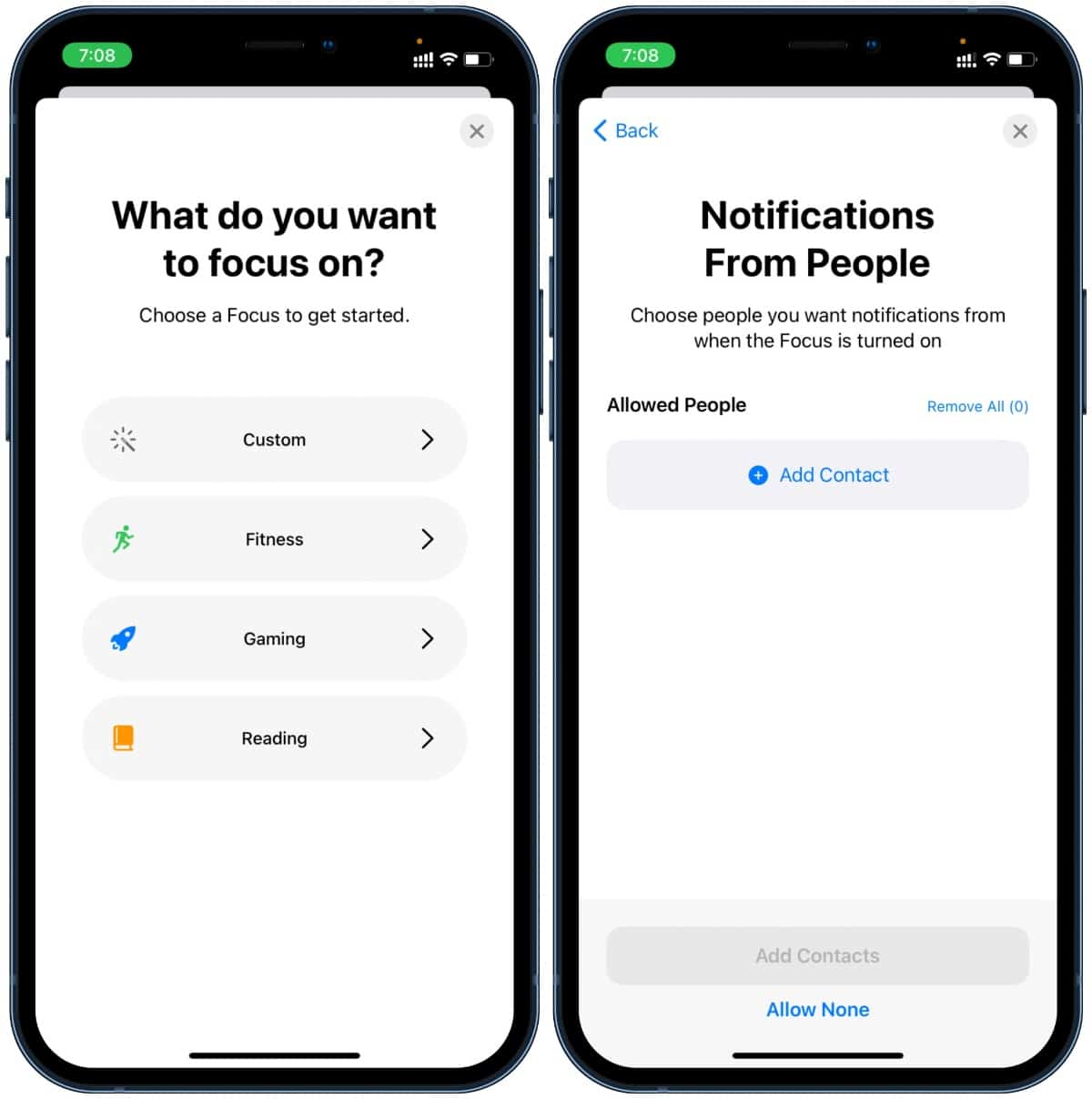 Tạo chế độ Focus tùy chỉnh