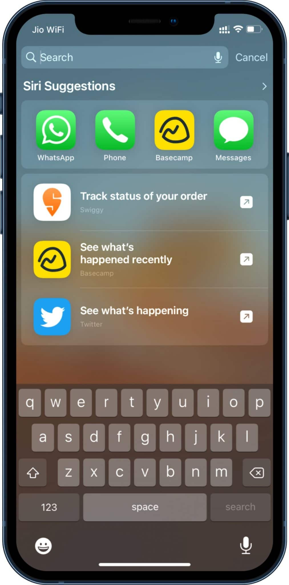 Truy cập Spotlight từ màn hình khóa