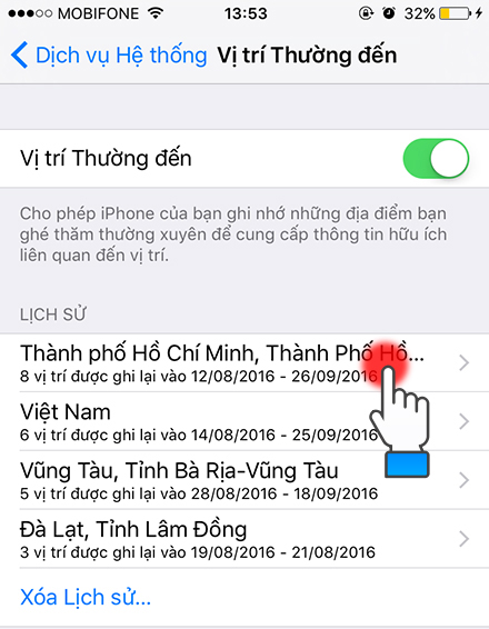 tính năng theo dõi trên iphone