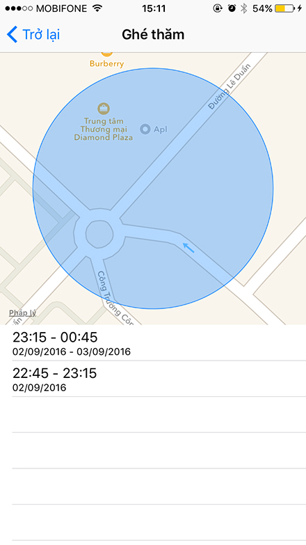 iPhone sẽ liệt kê chi tiết số lần và khoảng thời gian bạn từng ghé qua điểm đến trên