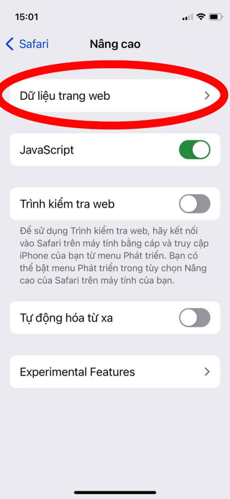 Cách xóa Cache trên trình duyệt Safari 
