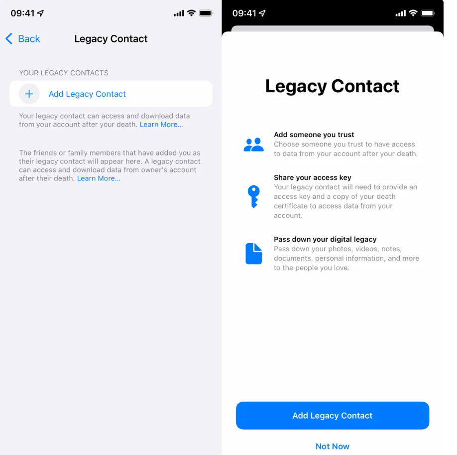 Gửi dữ liệu iCloud của bạn cho người khác khi qua đời