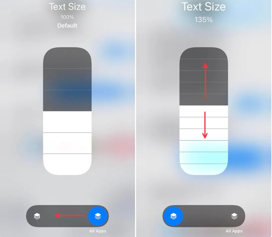 Thay đổi kích thước của văn bản được sử dụng trong các ứng dụng cụ thể