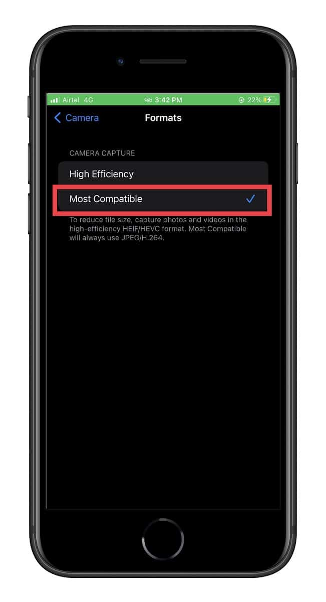 Chụp ảnh ở định dạng JPEG