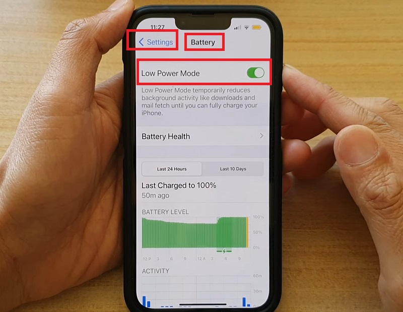 Tắt Chế độ Nguồn điện thấp để khắc phục lỗi mail không cập nhật trên iPhone