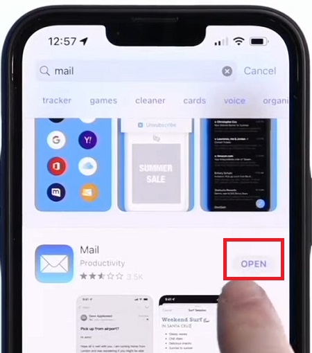 Xóa và cài đặt lại ứng dụng mail để khắc phục lỗi mail không cập nhật trên iPhone