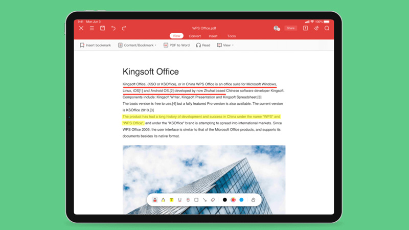 Phần mềm WPS Office cho iPad 