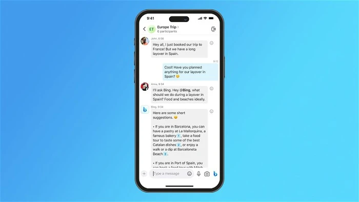 Tích hợp Bing AI trên Skype tối ưu cuộc trò chuyện