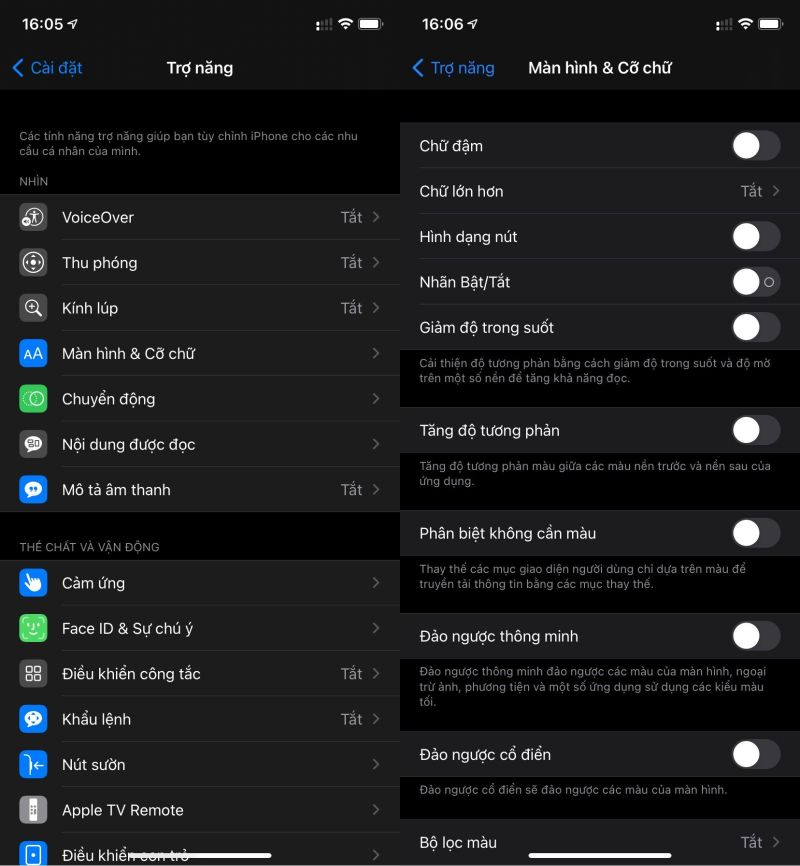 tăng kích cỡ chữ iphone