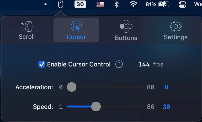 Tùy chỉnh tốc độ con trỏ cuộn nhanh hơn
