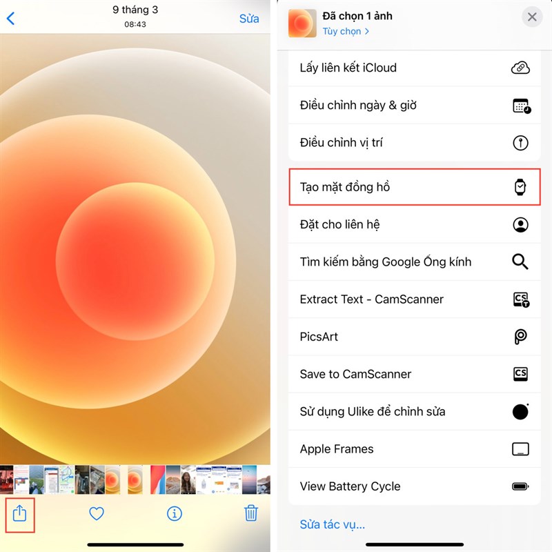 Cách tạo mặt đồng hồ Apple Watch từ iPhone