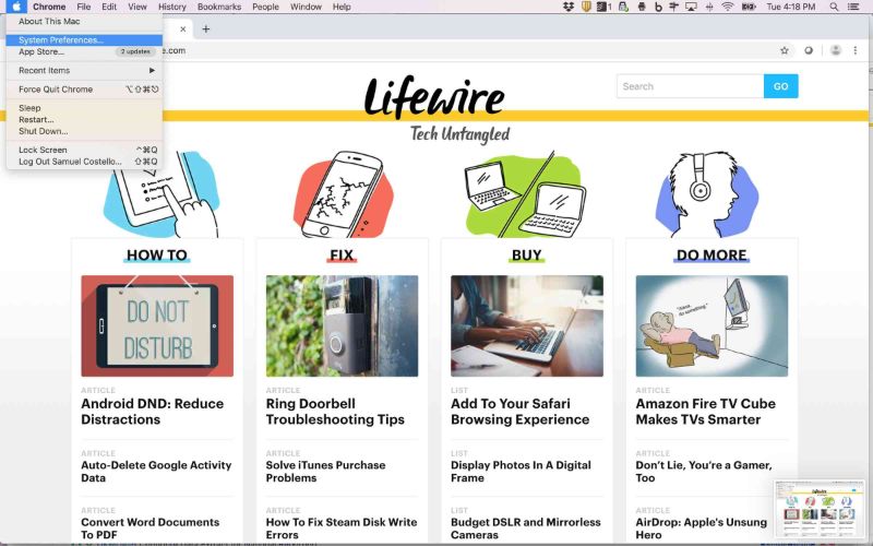 tùy chọn hệ thống macbook