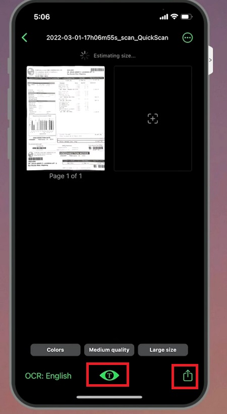 nhấn vào biểu tượng con mắt để xem trước tài liệu hoặc nhấn nút chia sẻ cho người khác