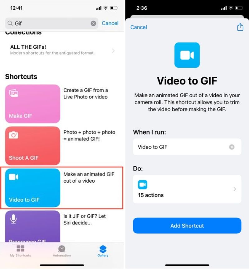 tạo gift từ video iphone