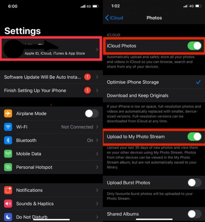 vô hiệu hóa icloud sync
