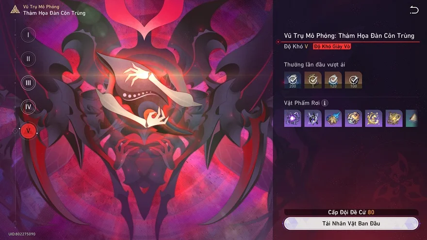 vũ trụ mô phỏng thảm họa đàn côn trùng honkai star rail 1