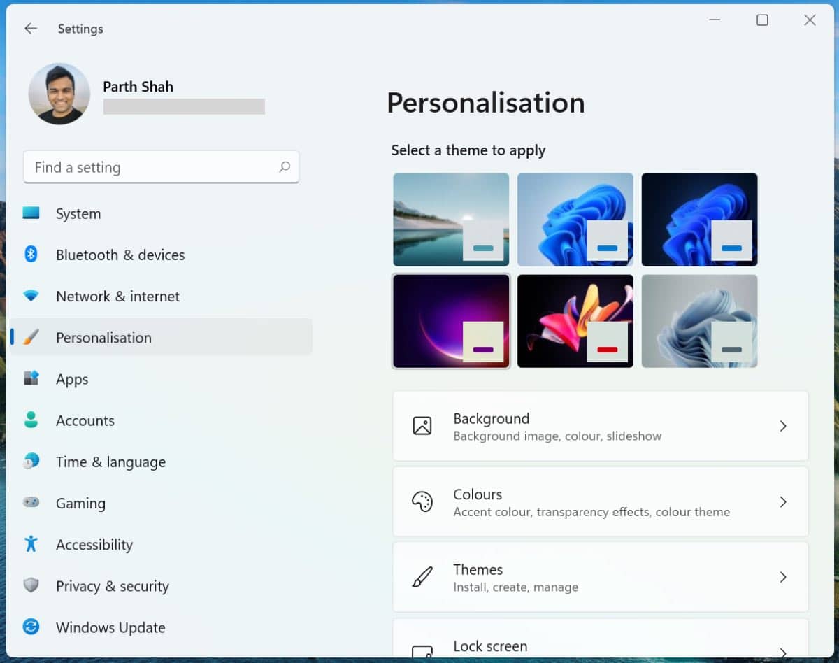 chủ đề trên Windows 11