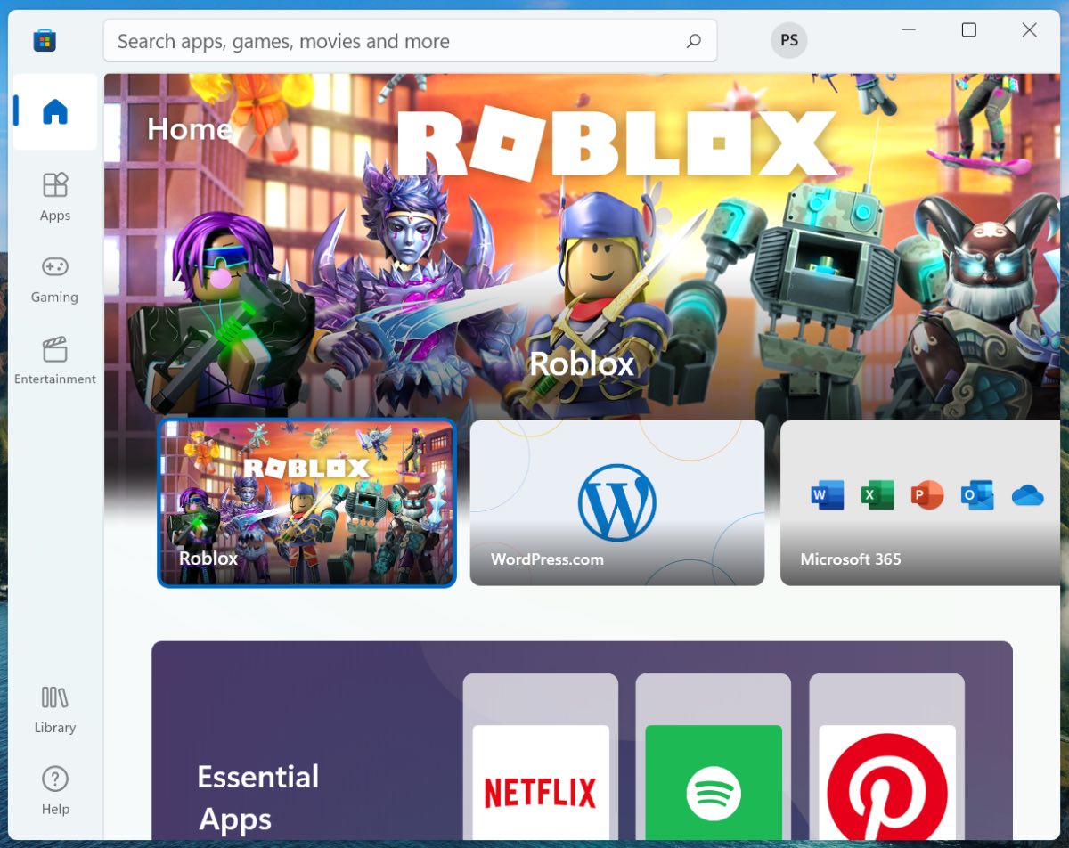 Cửa hàng ứng dụng Microsoft Store trên Windows 11