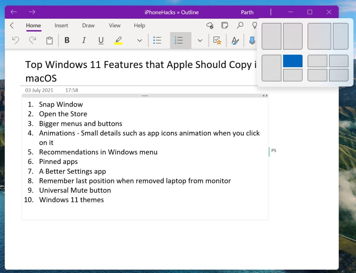 Tính năng Snap trên Windows 11