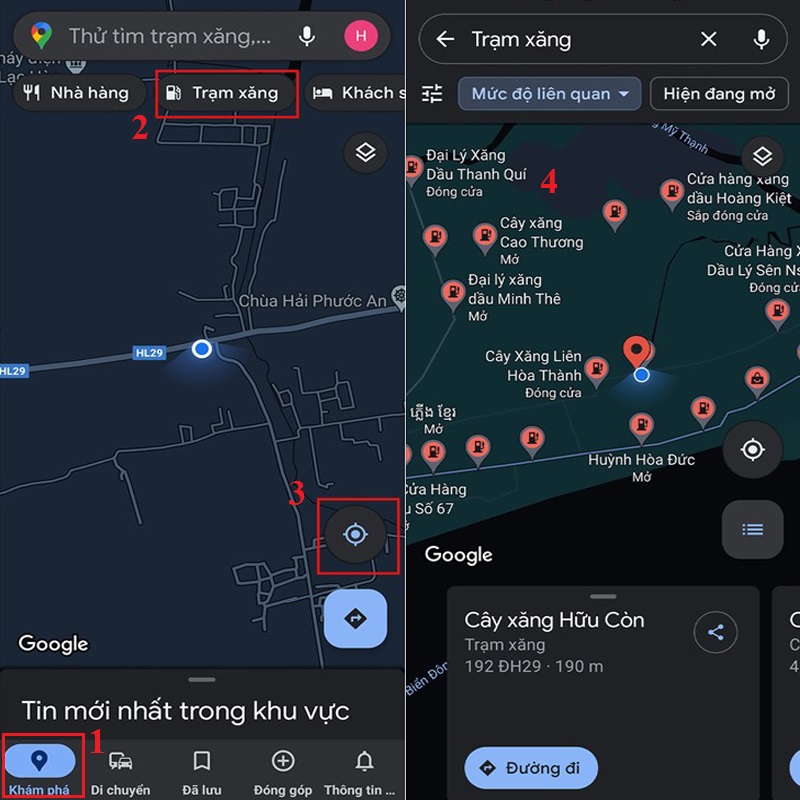 Cách tìm cây xăng xung quanh vị trí của bạn trên Google Maps