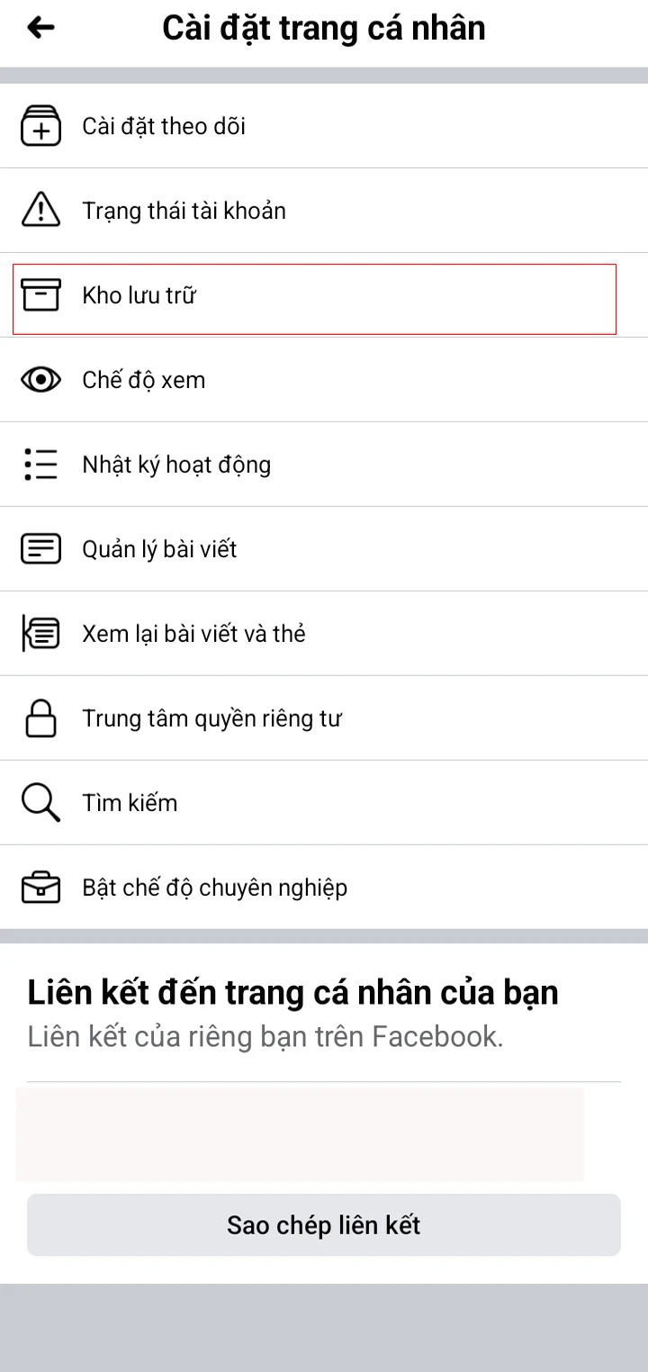 Bước 3: Chọn kho lưu trữ