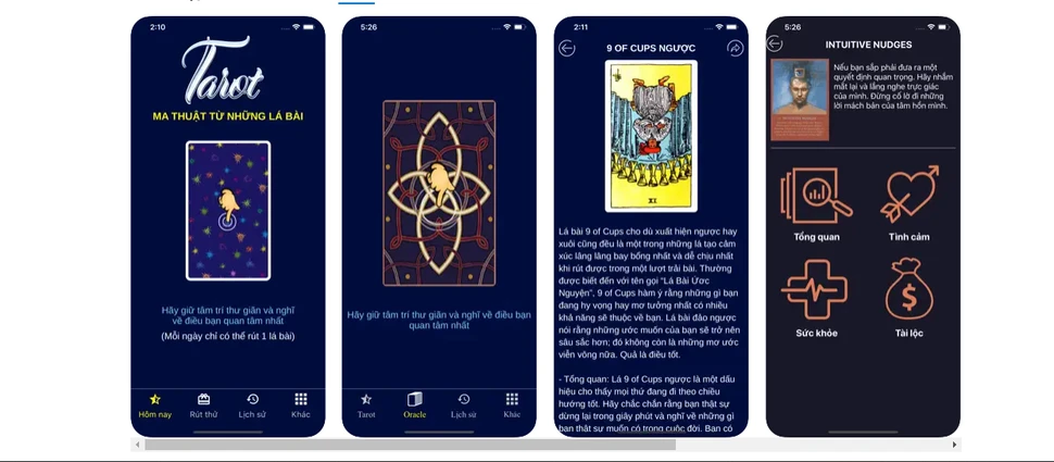 hoàn toàn miễn phí với ứng dụng Bói Bài Tarot và Oracle.