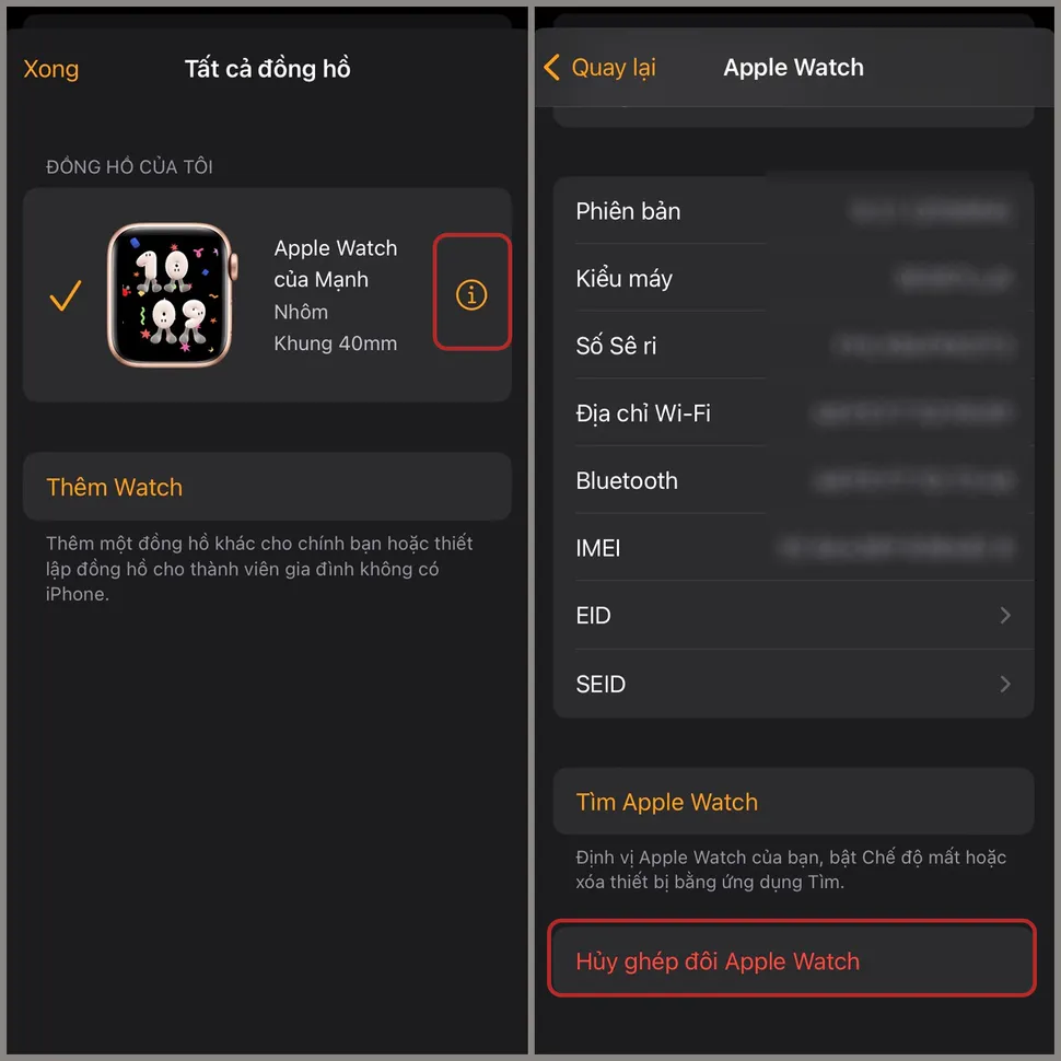 Xóa iCloud trên Apple Watch cực hay