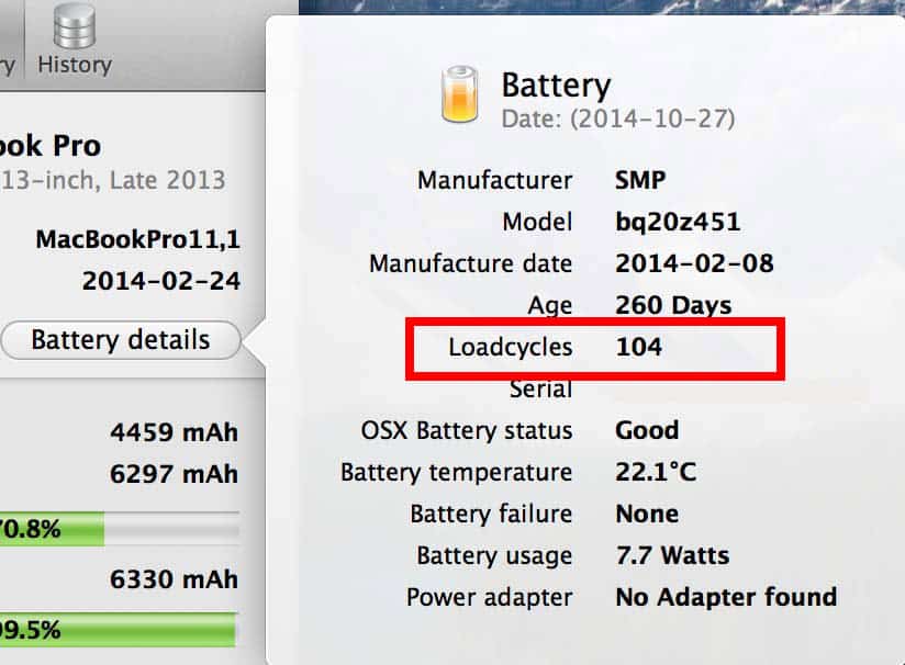 xem số lần sạc pin