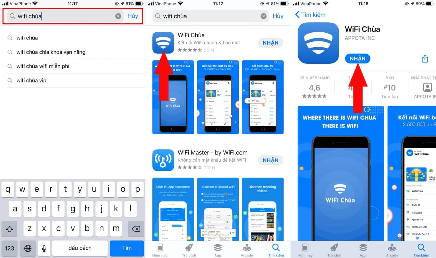 Tải ứng dụng Wifi chùa