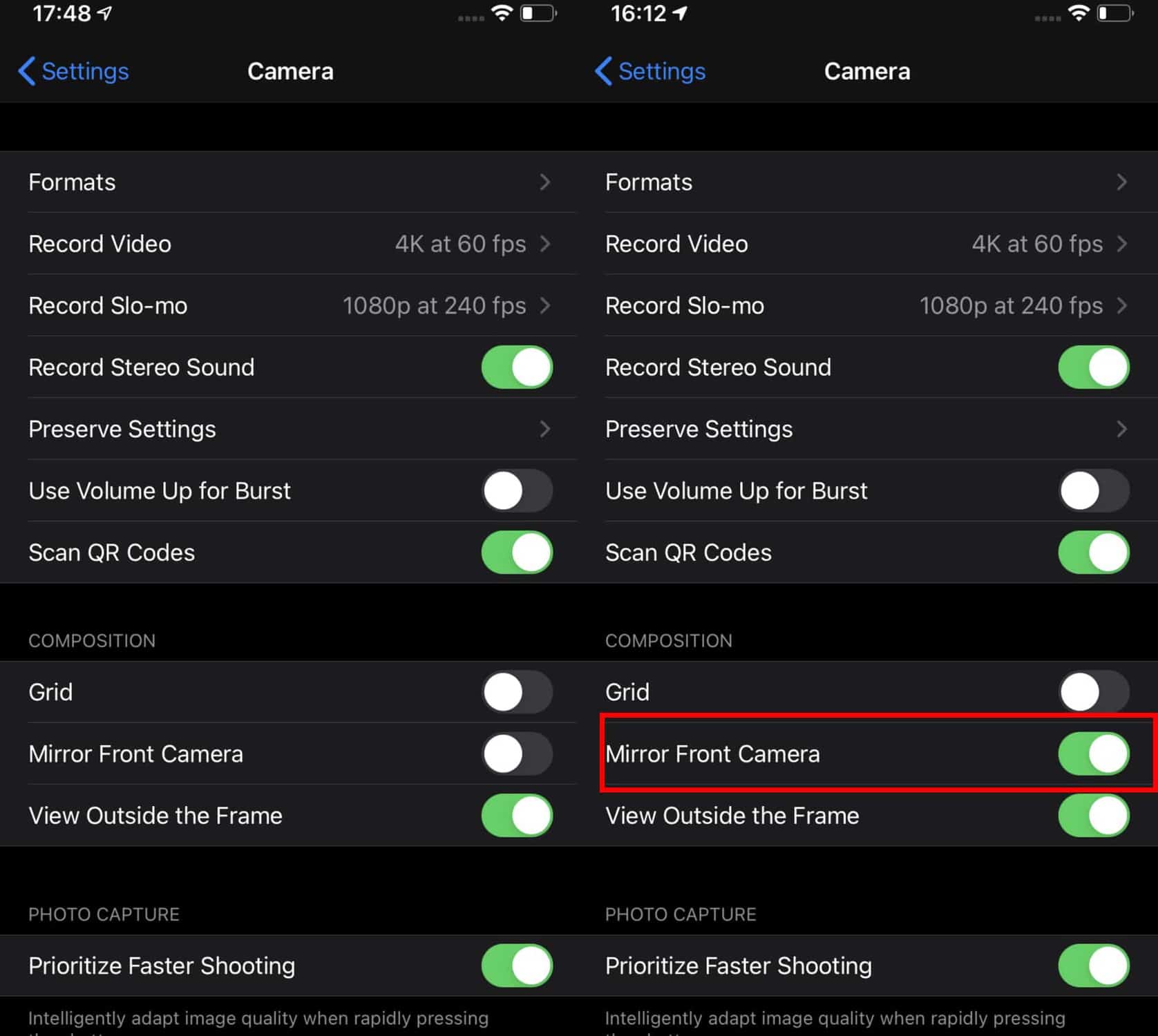 Chụp ảnh đúng chiều