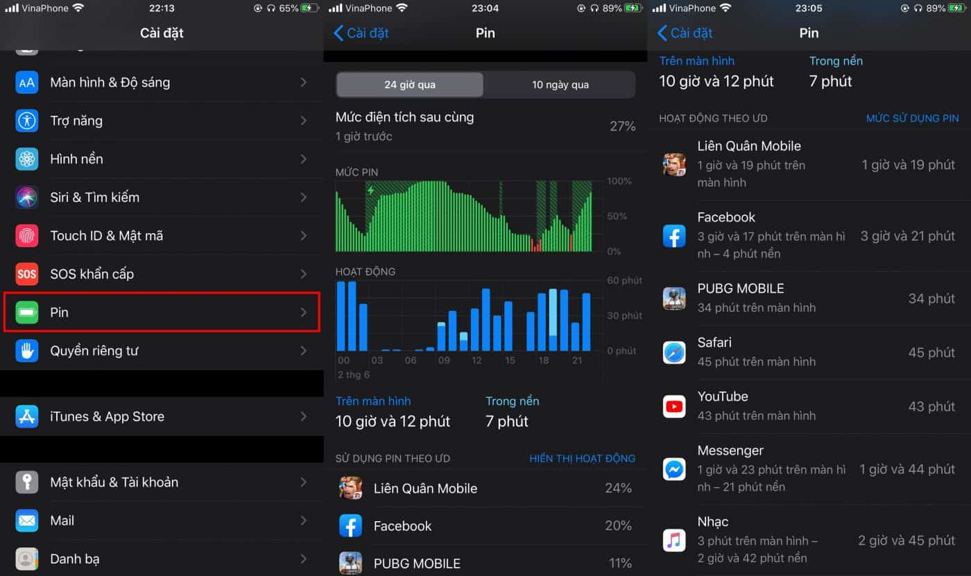 quản lý các ứng dụng ngốn pin