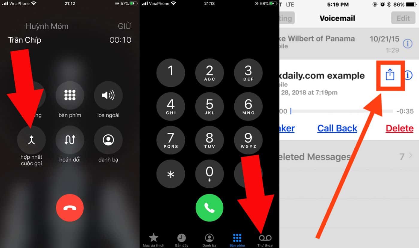 file ghi âm trong mục thư thoại