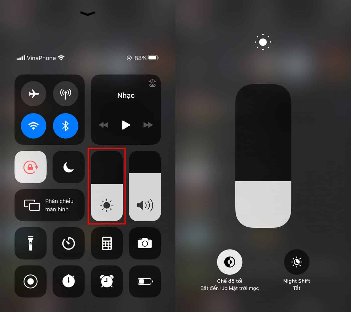 giảm độ sáng màn hình
