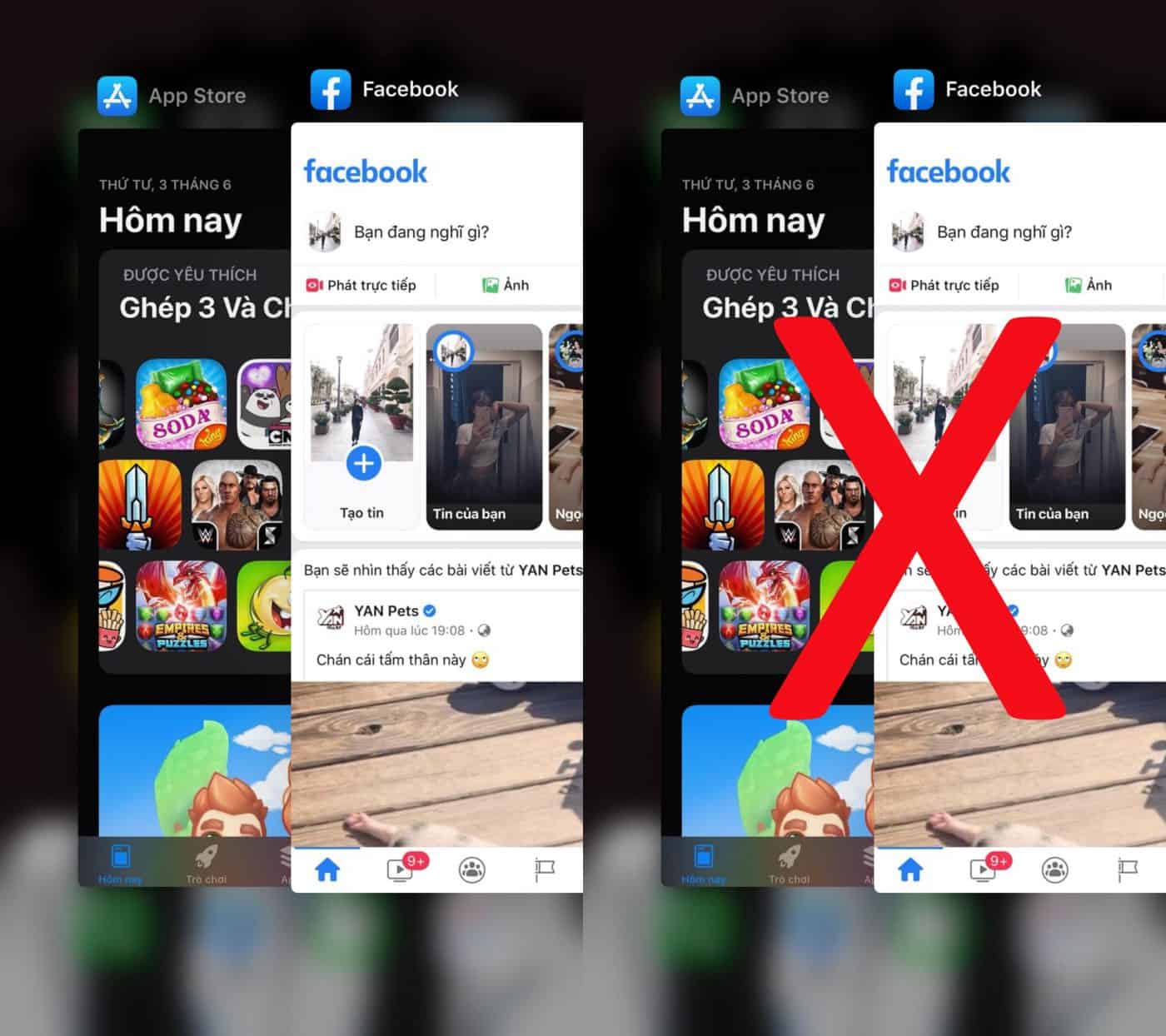 không nên đóng ứng dụng