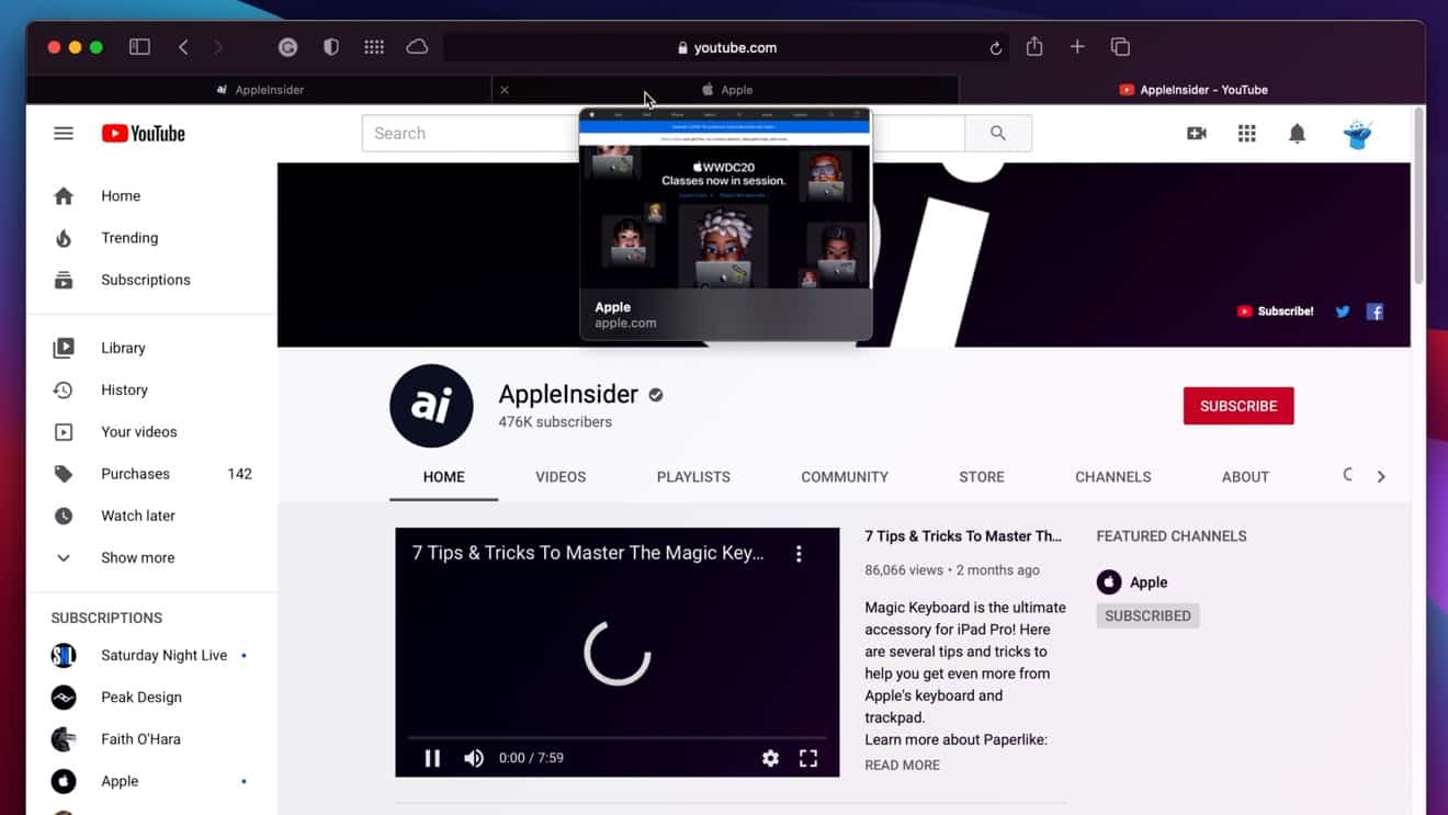 Safari trên macOS Big Sur