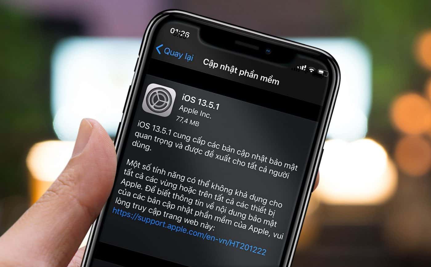 cập nhật bản iOS 13.5.1 trên iPhone