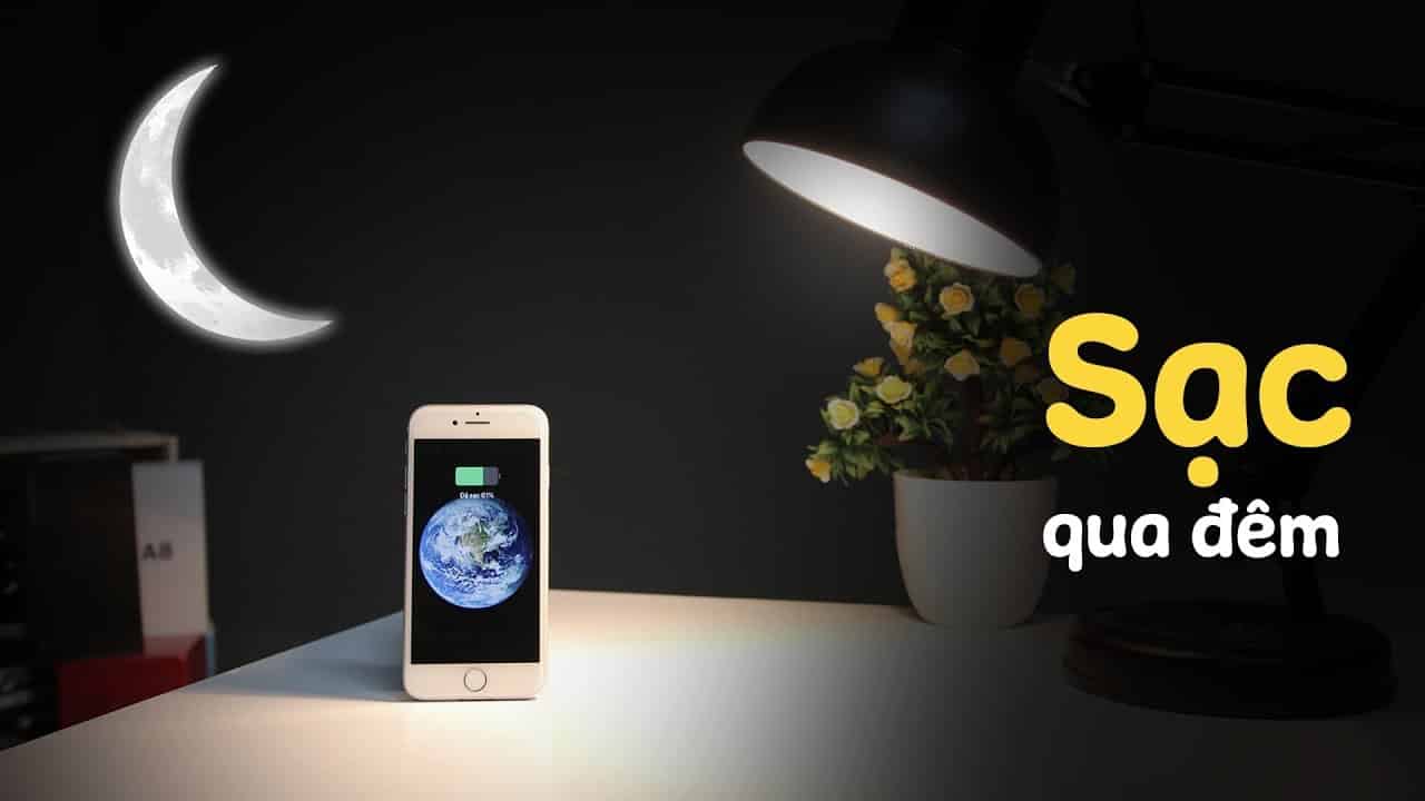 sạc iPhone qua đêm