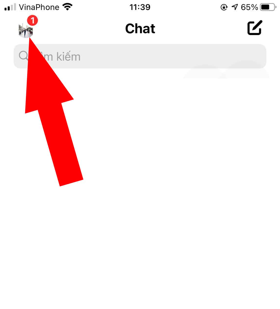 ấn vào tài khoản