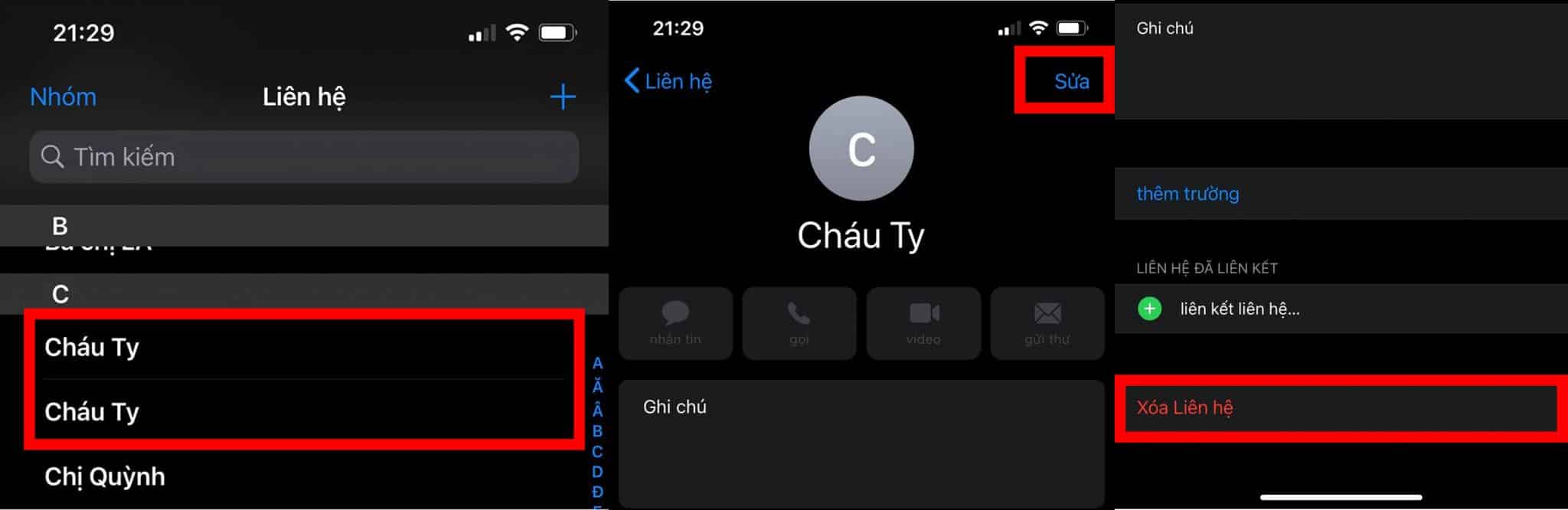Xóa bỏ danh bạ trùng lặp theo cách thủ công